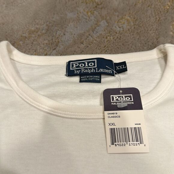 VTG Polo by Ralph Lauren white cotton classic tee size XXL new white pony - Picture 2 of 7